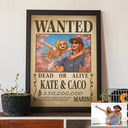 Retrato Anime Personalizado – ¡Tu propio cartel de buscado!